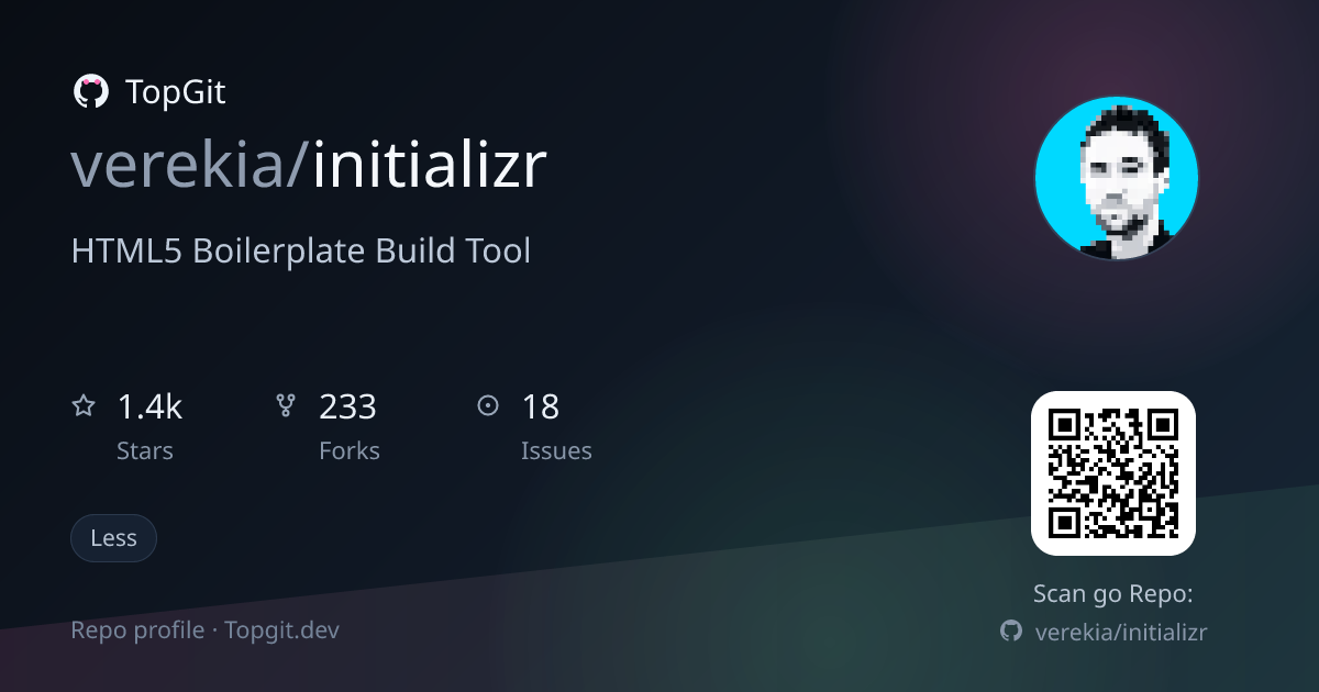 TopGit repo profile image for verekia/initializr