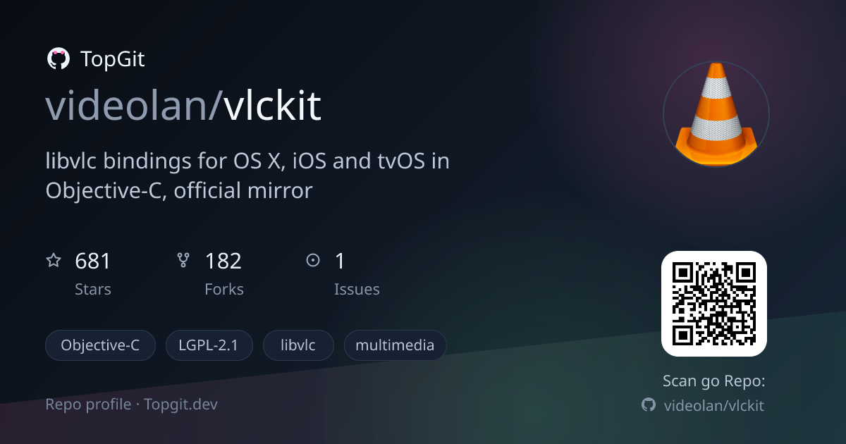 TopGit repo profile image for videolan/vlckit