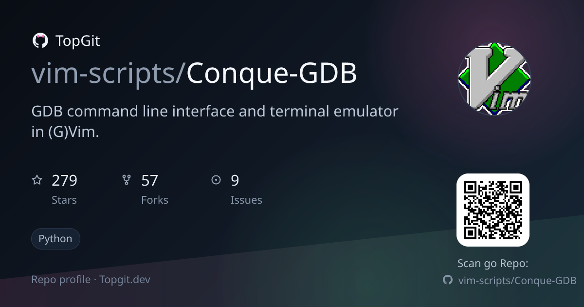 TopGit repo profile image for vim-scripts/Conque-GDB