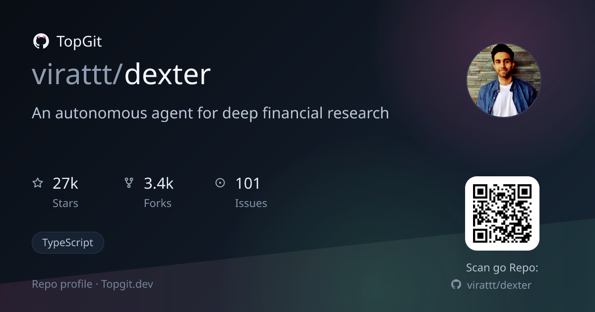 TopGit repo profile image for virattt/dexter
