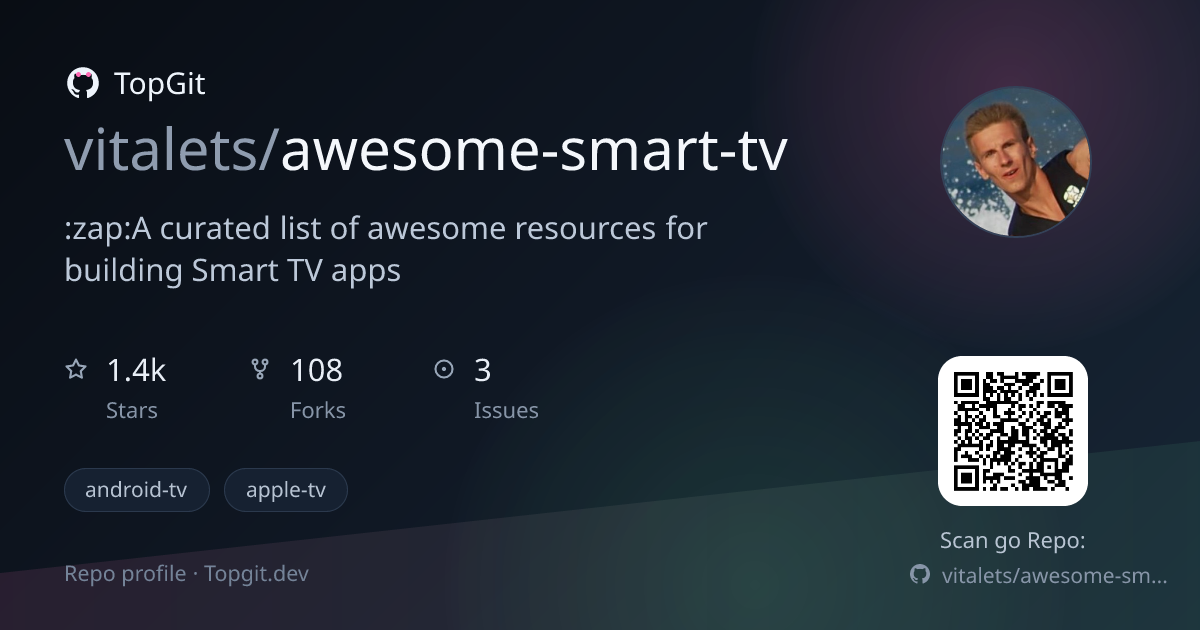 TopGit repo profile image for vitalets/awesome-smart-tv