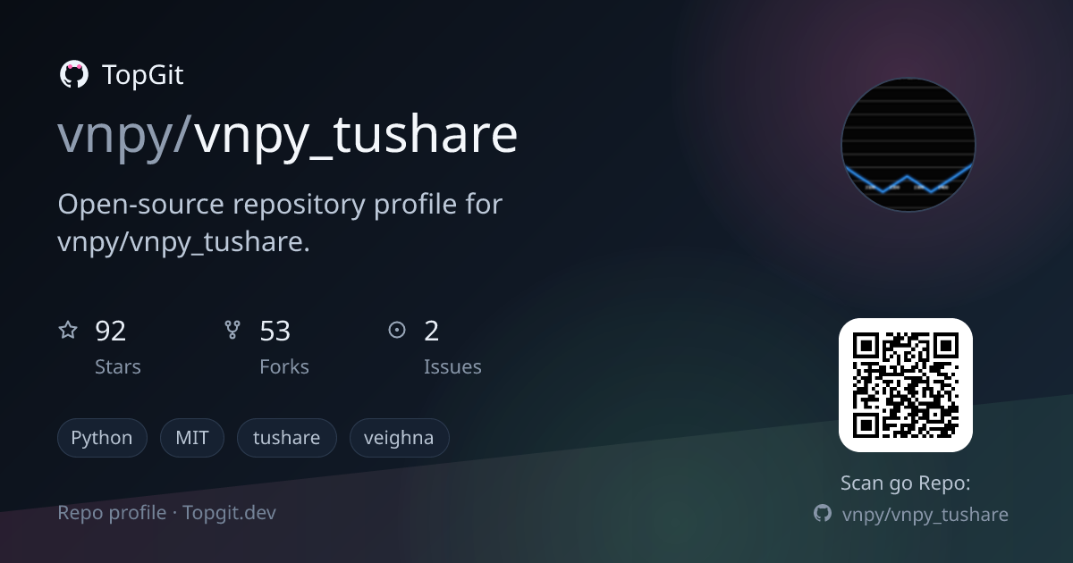 TopGit repo profile image for vnpy/vnpy_tushare