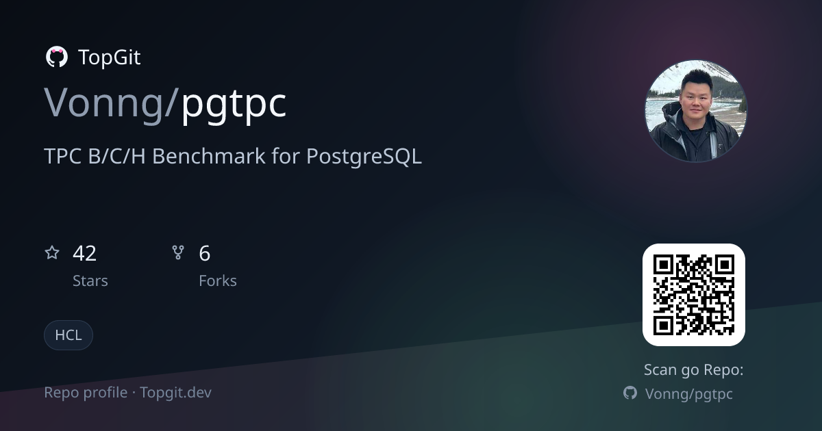 TopGit repo profile image for Vonng/pgtpc