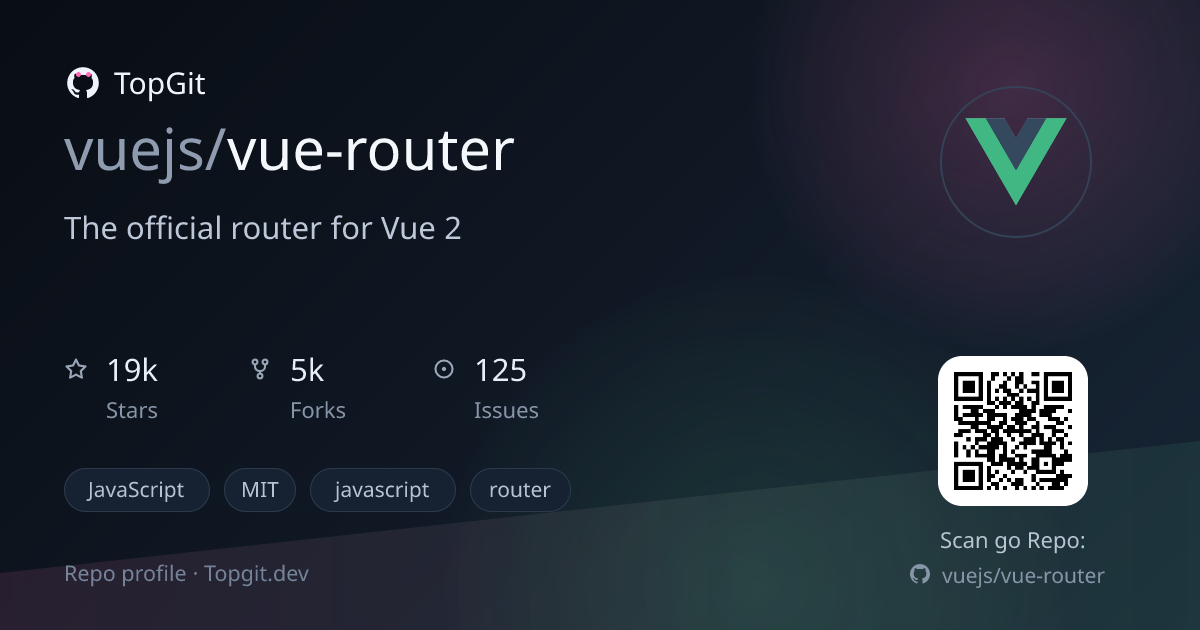 TopGit repo profile image for vuejs/vue-router