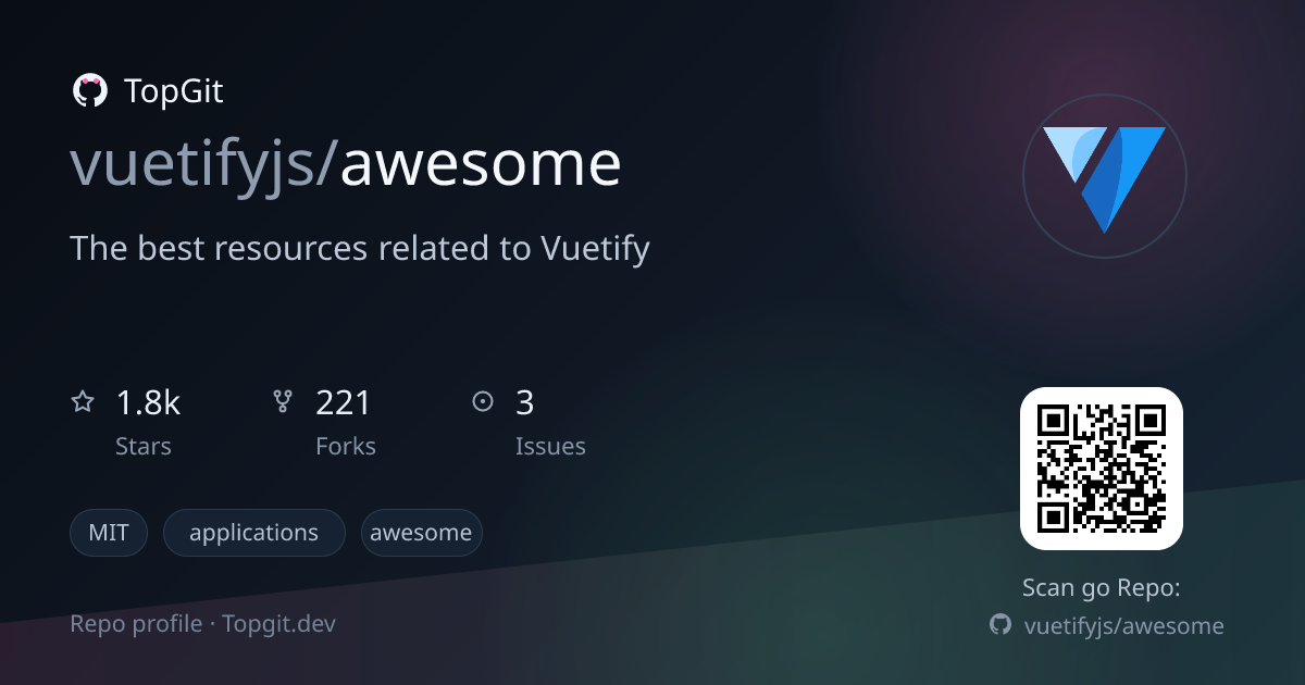 TopGit repo profile image for vuetifyjs/awesome