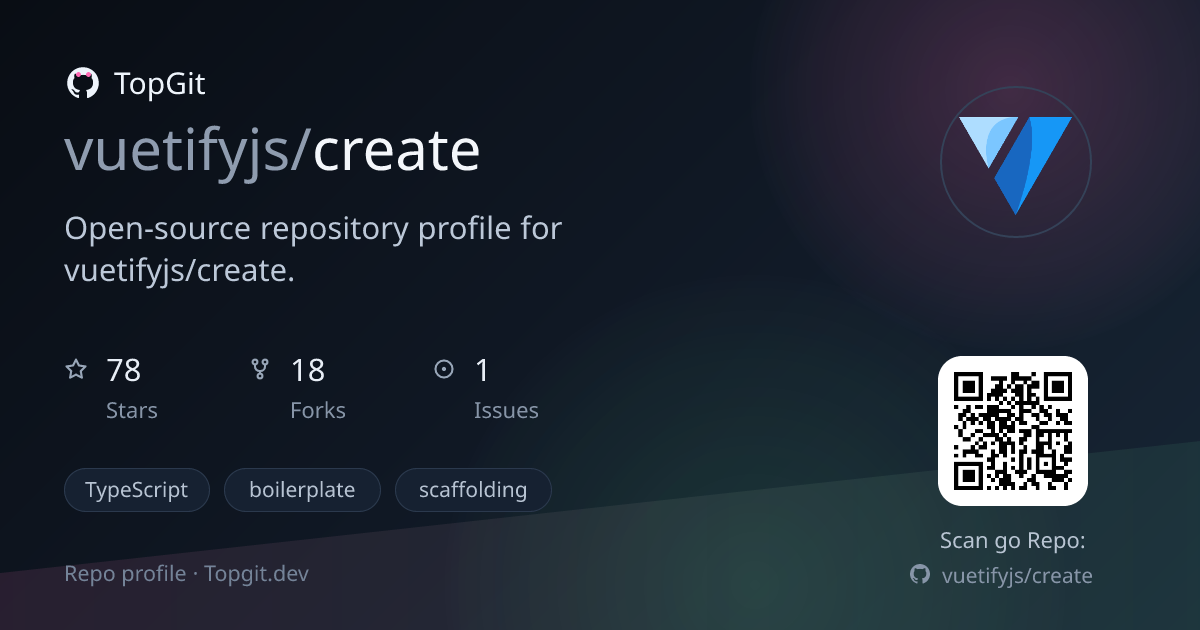 TopGit repo profile image for vuetifyjs/create