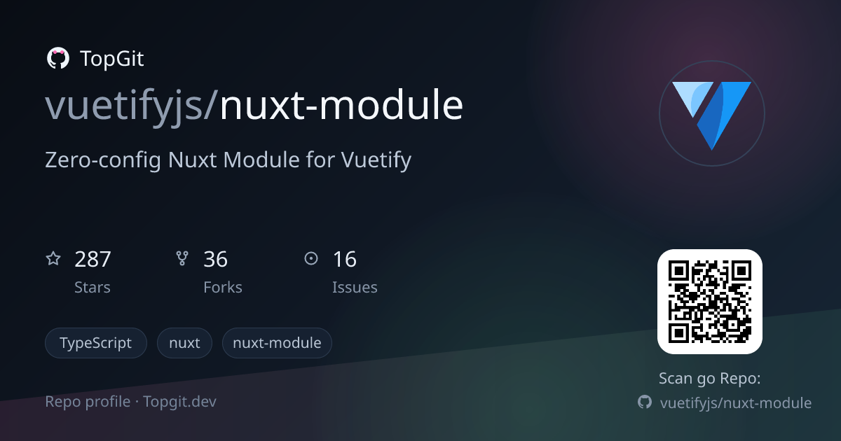 TopGit repo profile image for vuetifyjs/nuxt-module