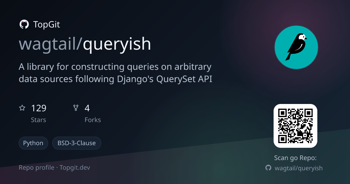 TopGit repo profile image for wagtail/queryish