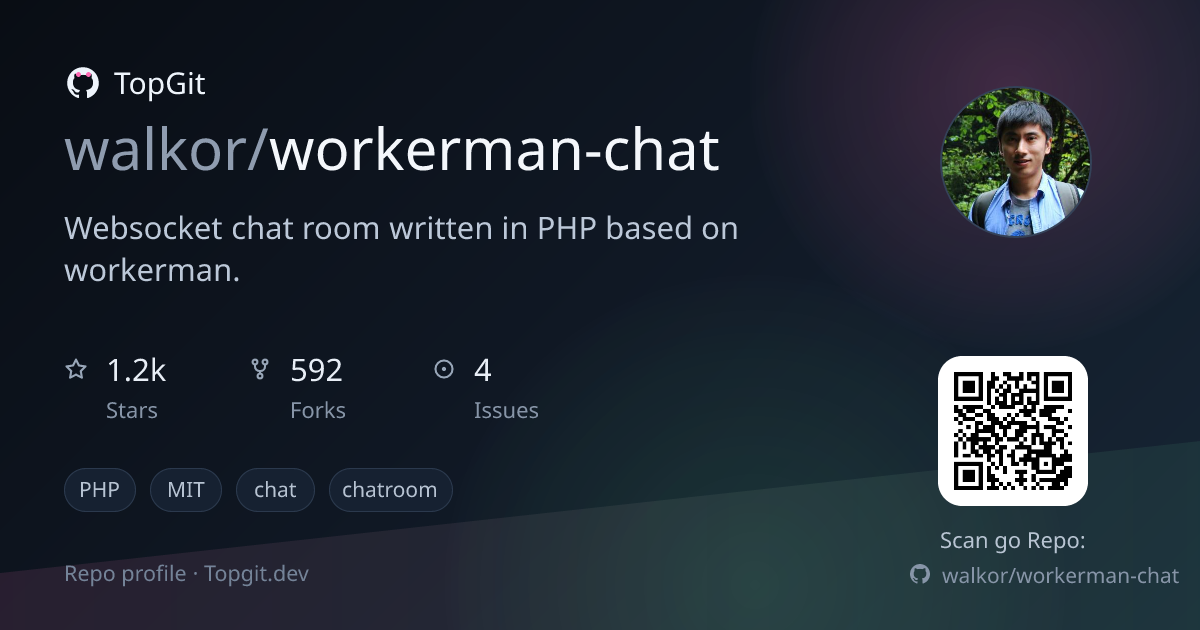 TopGit repo profile image for walkor/workerman-chat