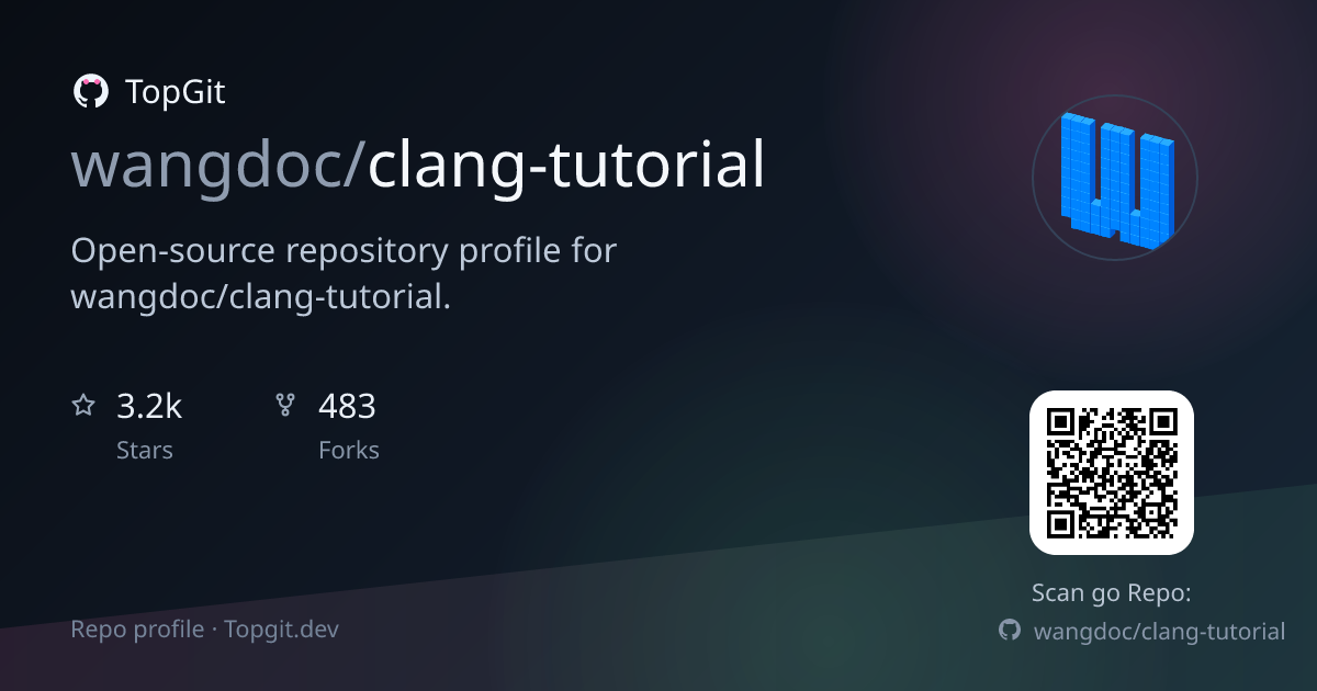 TopGit repo profile image for wangdoc/clang-tutorial