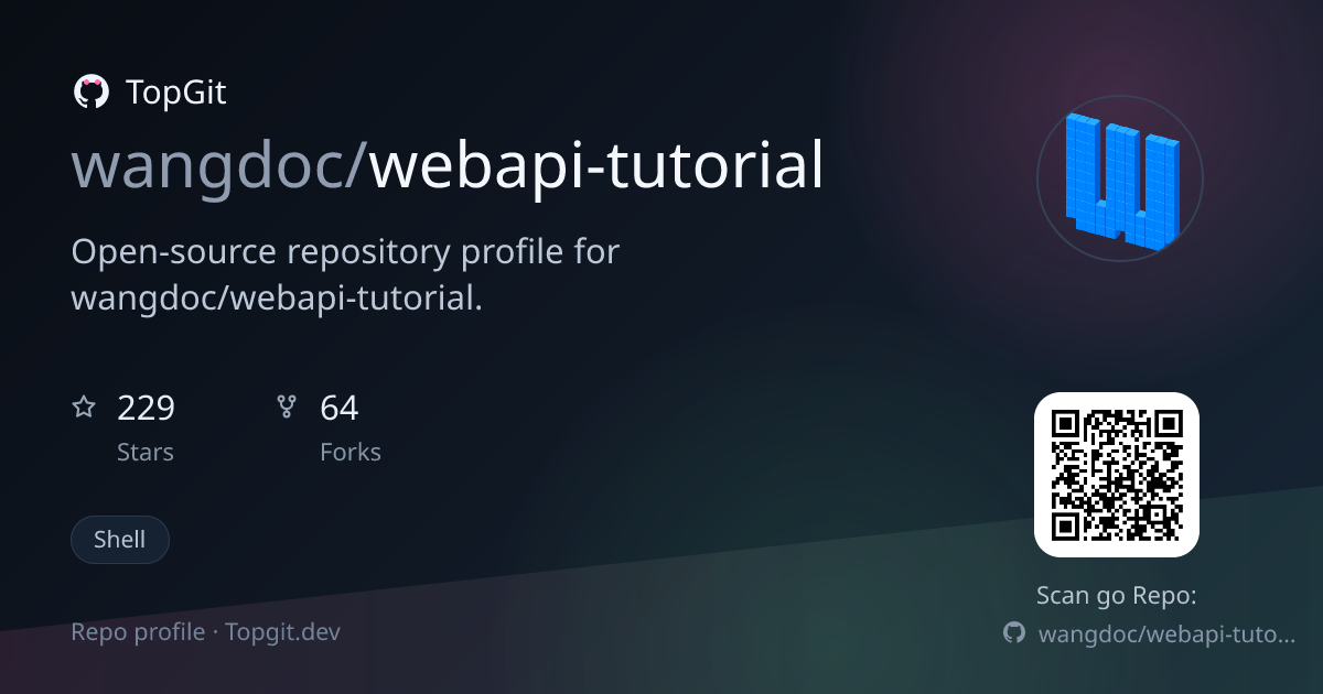 TopGit repo profile image for wangdoc/webapi-tutorial