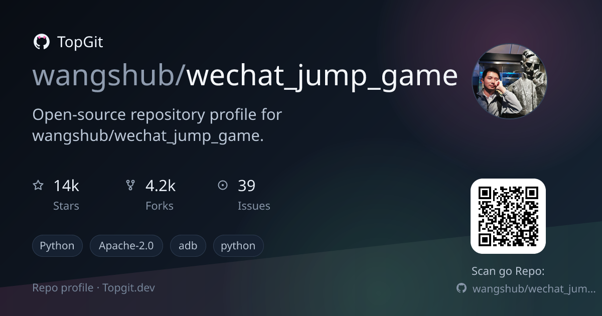 TopGit repo profile image for wangshub/wechat_jump_game
