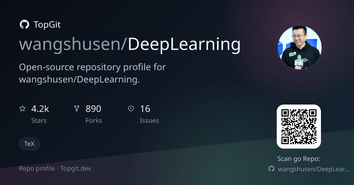 TopGit repo profile image for wangshusen/DeepLearning