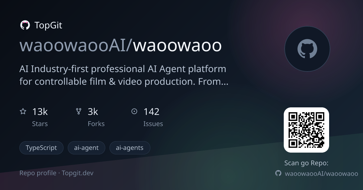TopGit repo profile image for waoowaooAI/waoowaoo