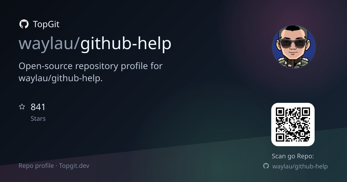 TopGit repo profile image for waylau/github-help