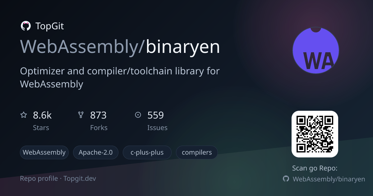 TopGit repo profile image for WebAssembly/binaryen