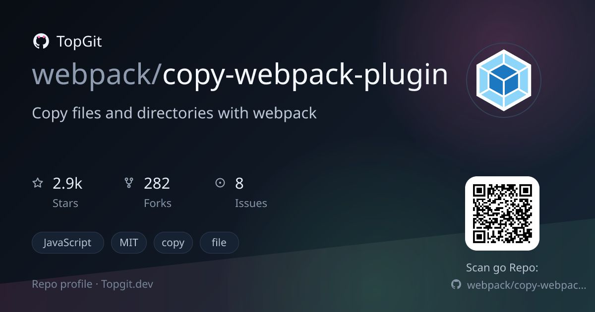 TopGit repo profile image for webpack/copy-webpack-plugin