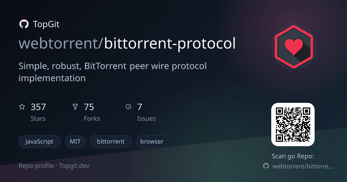 TopGit repo profile image for webtorrent/bittorrent-protocol
