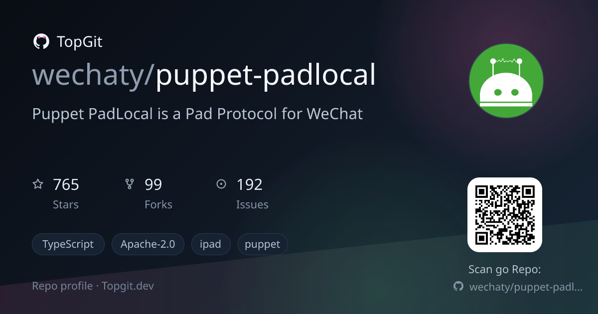 TopGit repo profile image for wechaty/puppet-padlocal