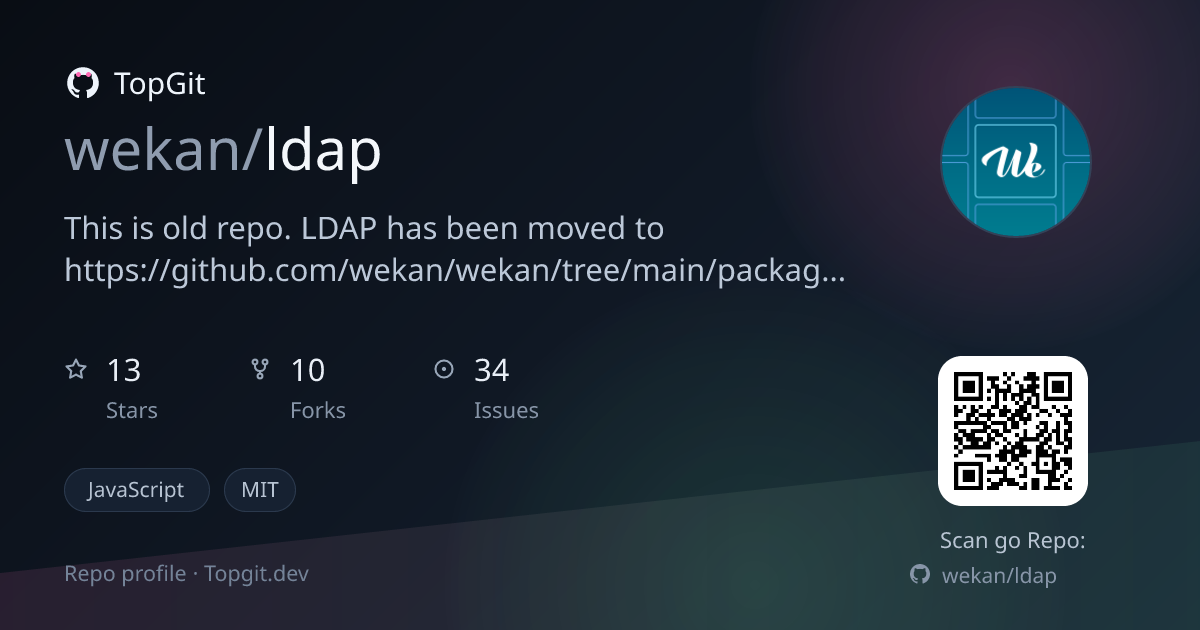 TopGit repo profile image for wekan/ldap