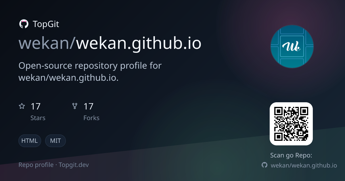 TopGit repo profile image for wekan/wekan.github.io