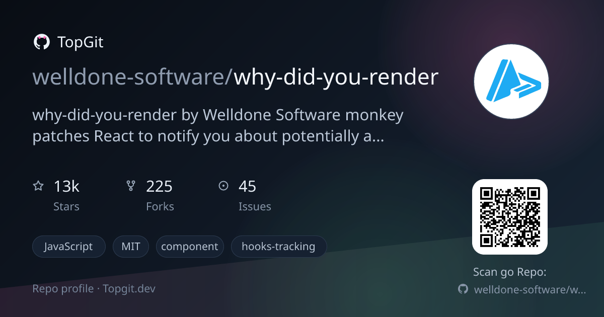 TopGit repo profile image for welldone-software/why-did-you-render