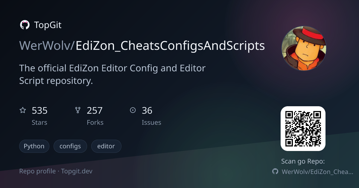 TopGit repo profile image for WerWolv/EdiZon_CheatsConfigsAndScripts