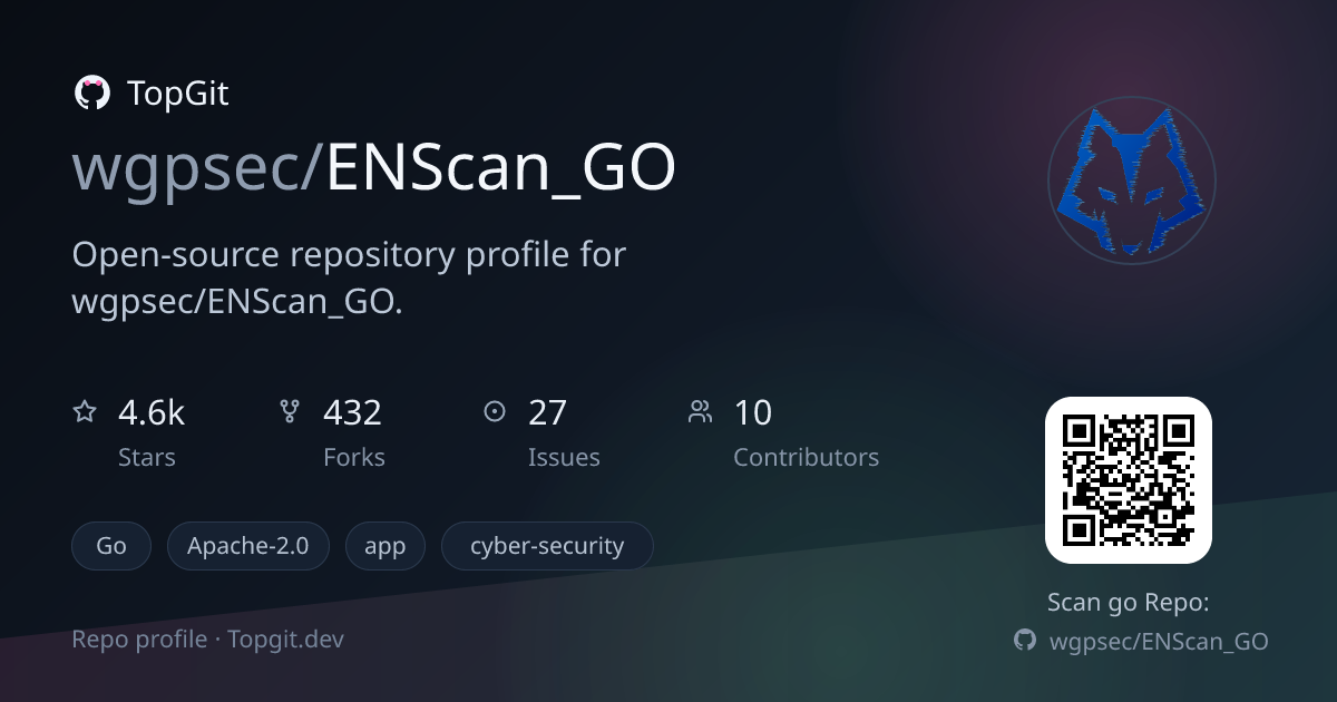 TopGit repo profile image for wgpsec/ENScan_GO