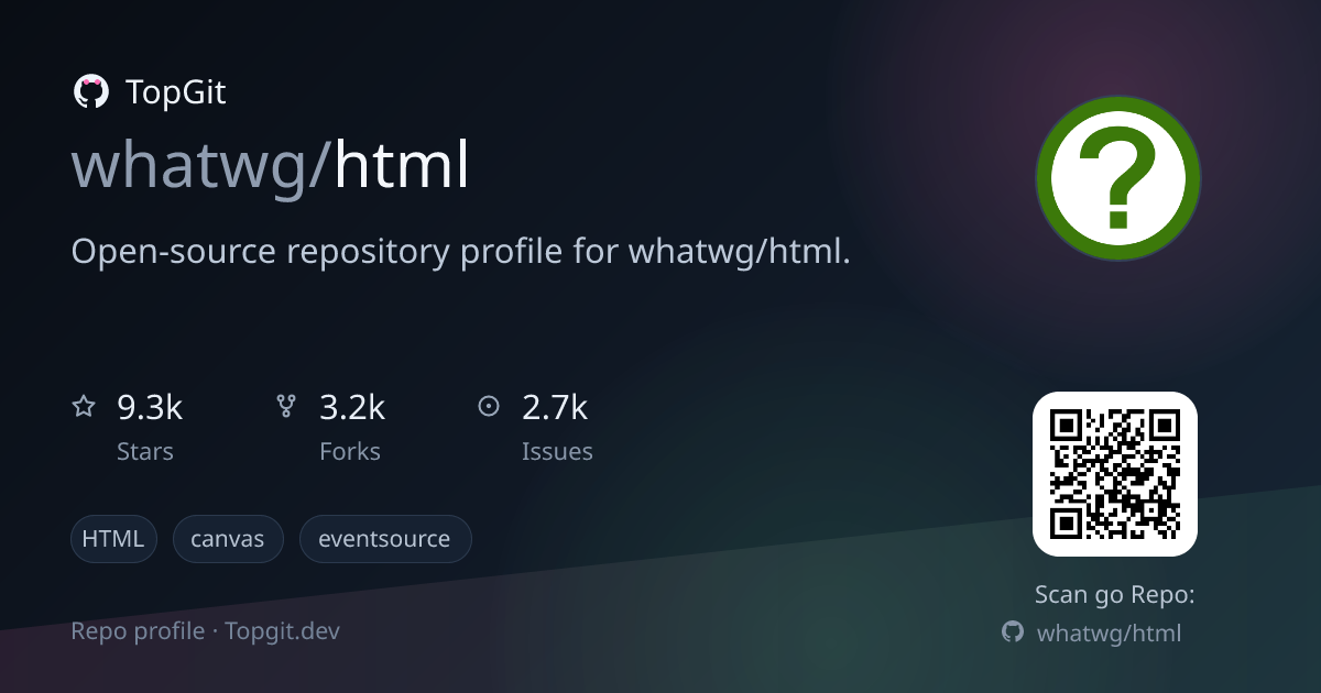 TopGit repo profile image for whatwg/html