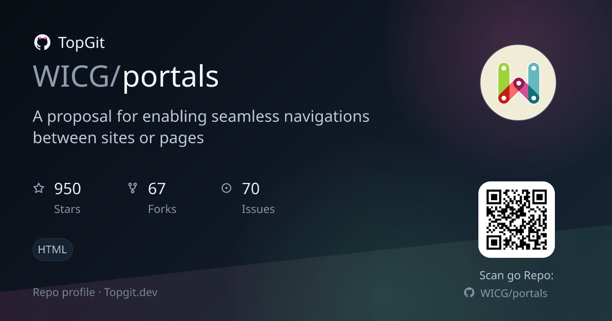 TopGit repo profile image for WICG/portals