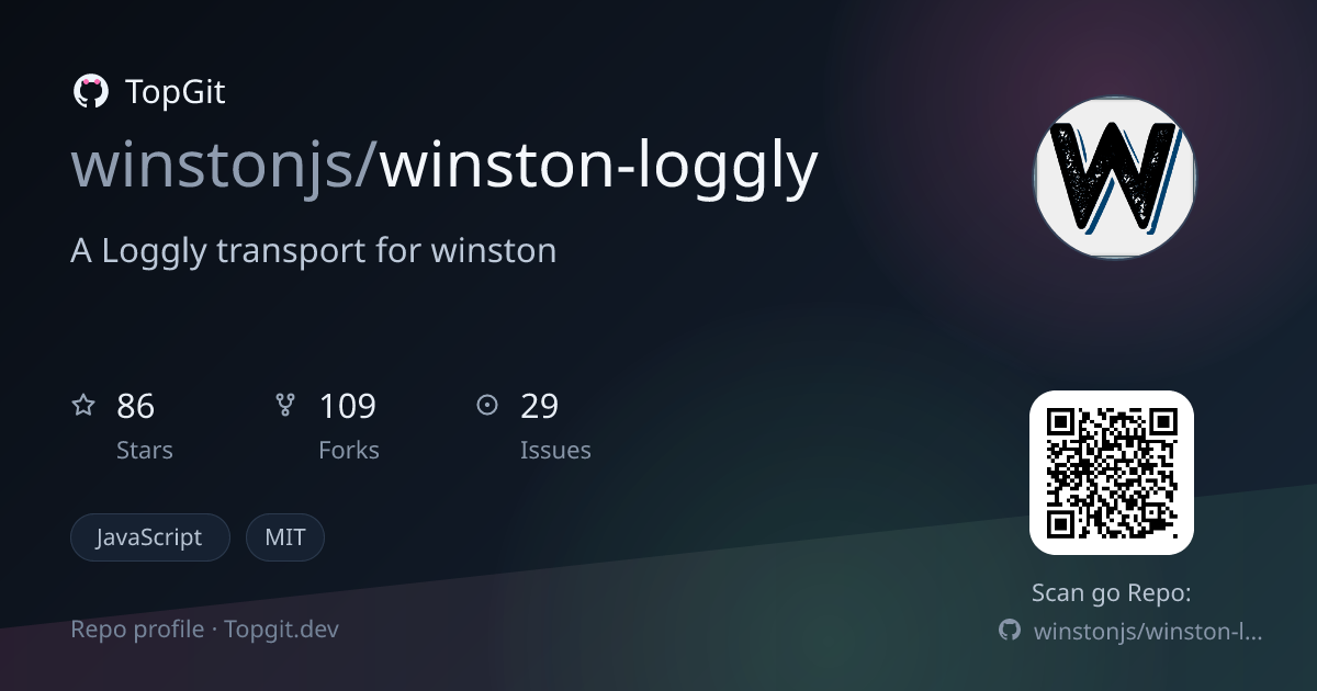 TopGit repo profile image for winstonjs/winston-loggly