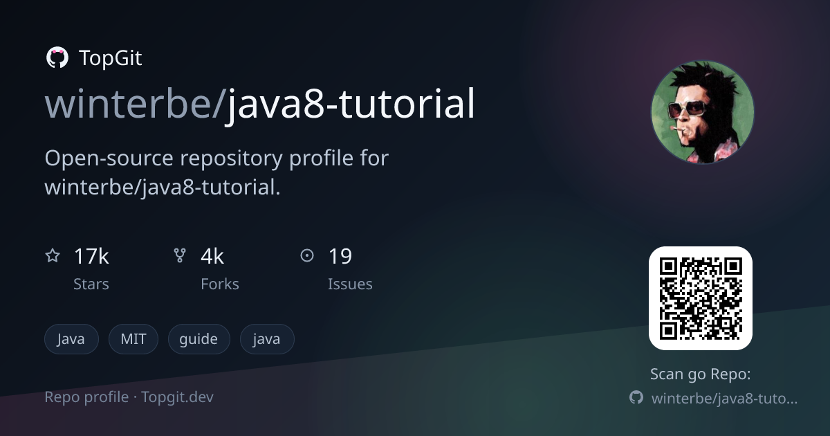 TopGit repo profile image for winterbe/java8-tutorial
