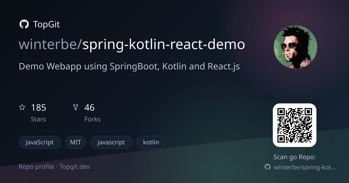 TopGit repo profile image for winterbe/spring-kotlin-react-demo