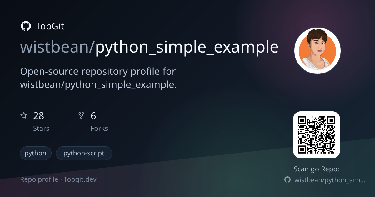 TopGit repo profile image for wistbean/python_simple_example