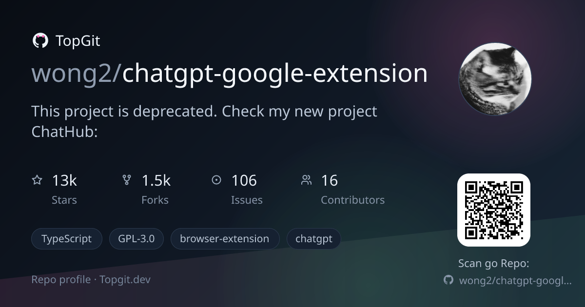 TopGit repo profile image for wong2/chatgpt-google-extension