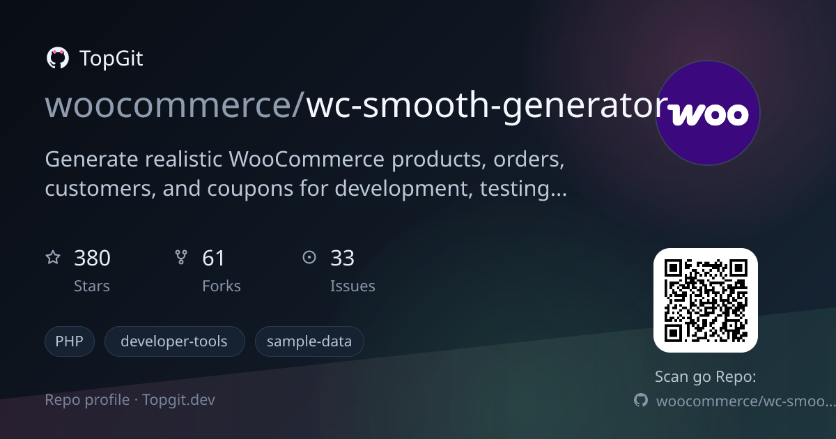 TopGit repo profile image for woocommerce/wc-smooth-generator