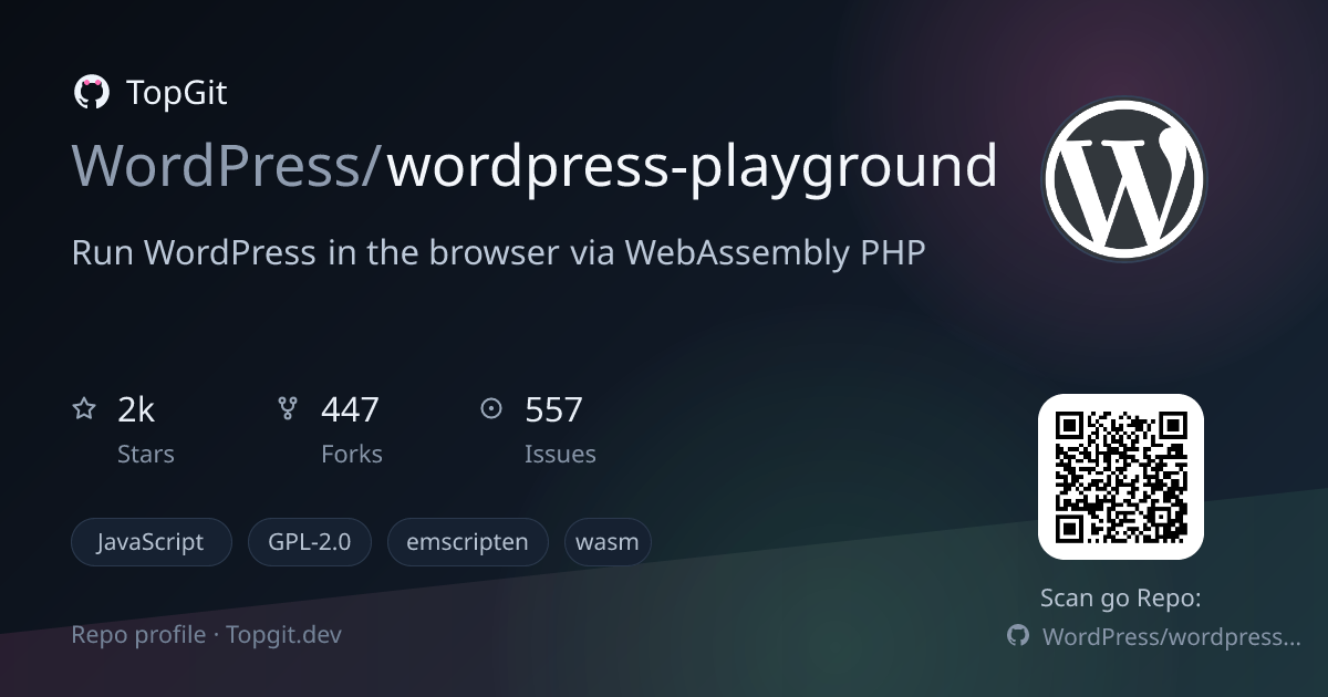 TopGit repo profile image for WordPress/wordpress-playground