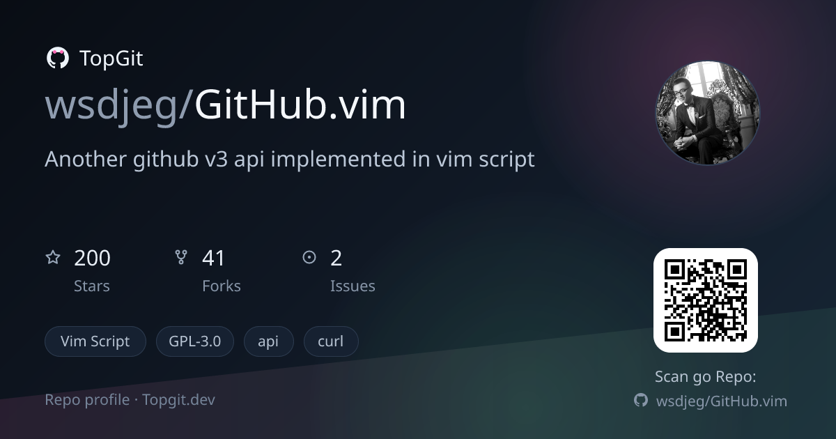 TopGit repo profile image for wsdjeg/GitHub.vim
