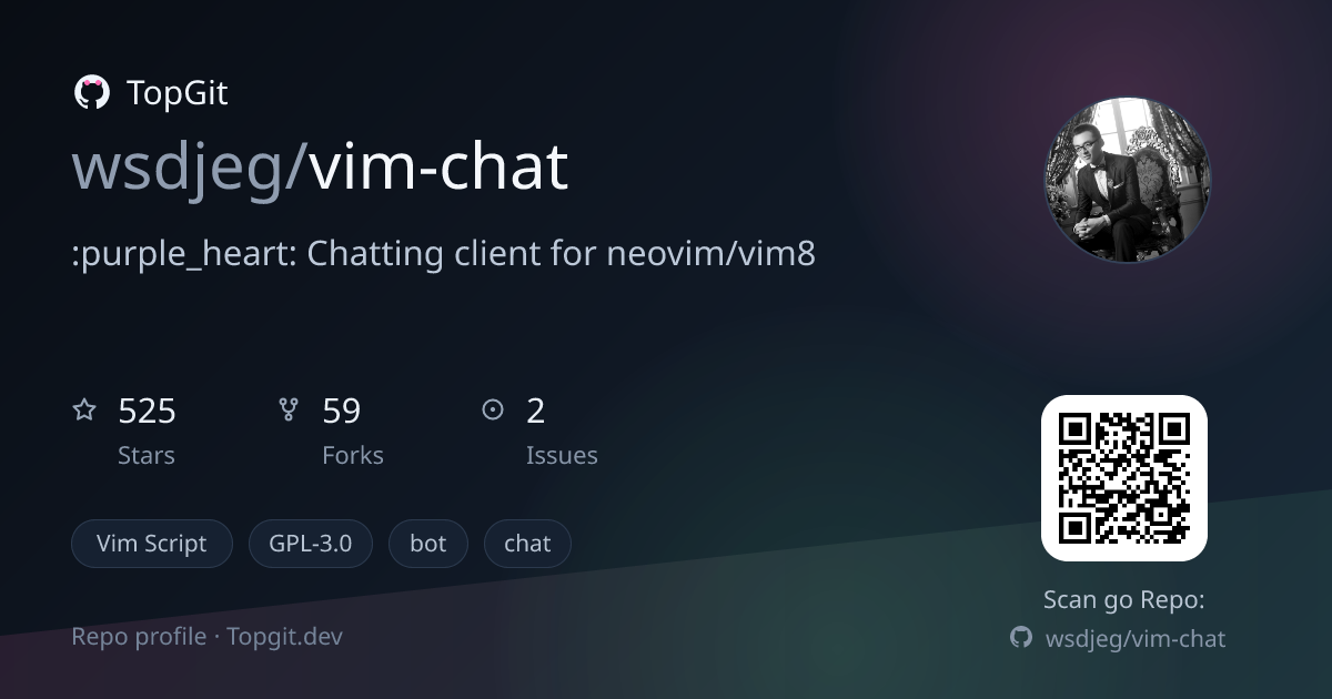 TopGit repo profile image for wsdjeg/vim-chat