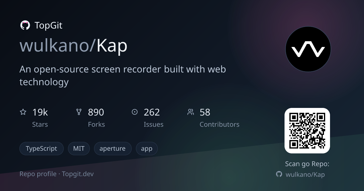 TopGit repo profile image for wulkano/Kap
