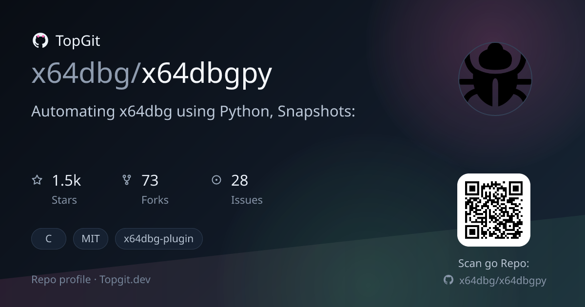 TopGit repo profile image for x64dbg/x64dbgpy