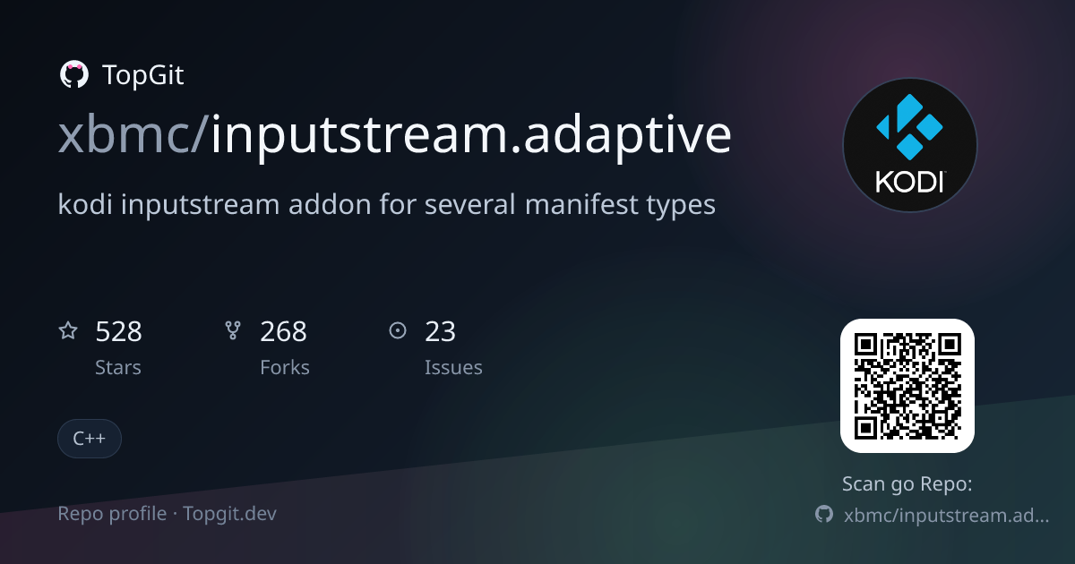 TopGit repo profile image for xbmc/inputstream.adaptive