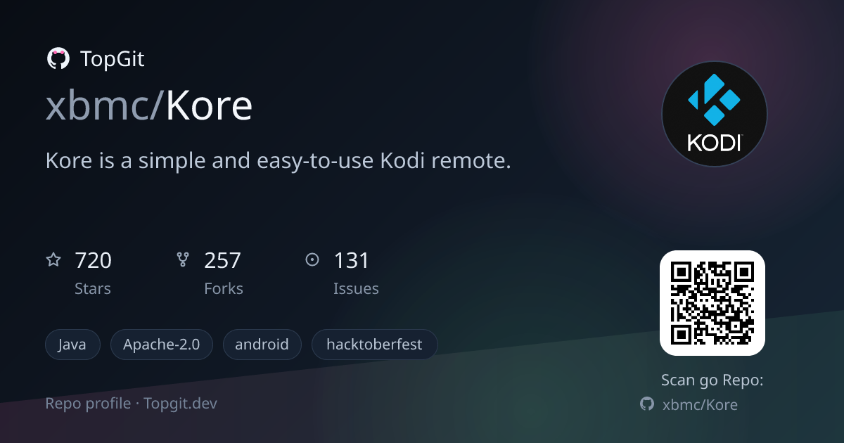 TopGit repo profile image for xbmc/Kore