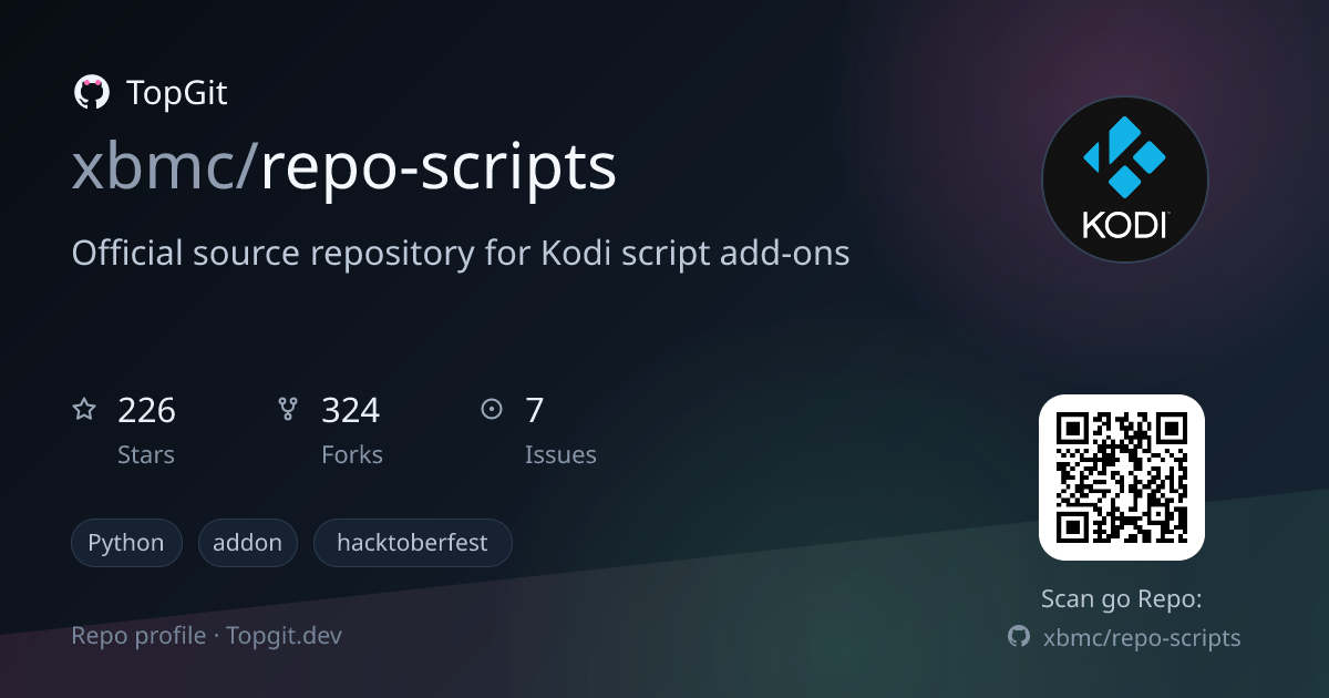 TopGit repo profile image for xbmc/repo-scripts