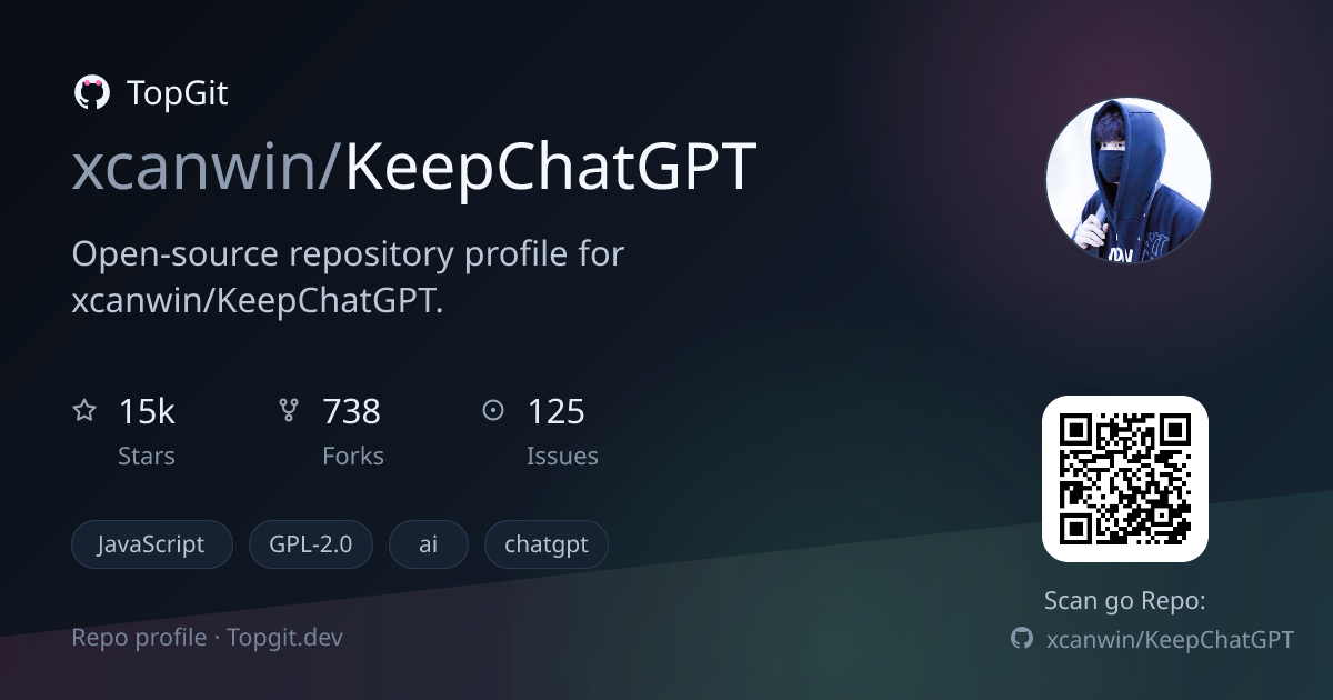 TopGit repo profile image for xcanwin/KeepChatGPT