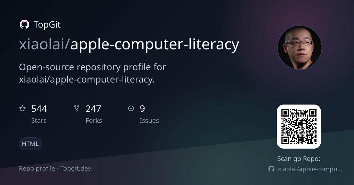 TopGit repo profile image for xiaolai/apple-computer-literacy