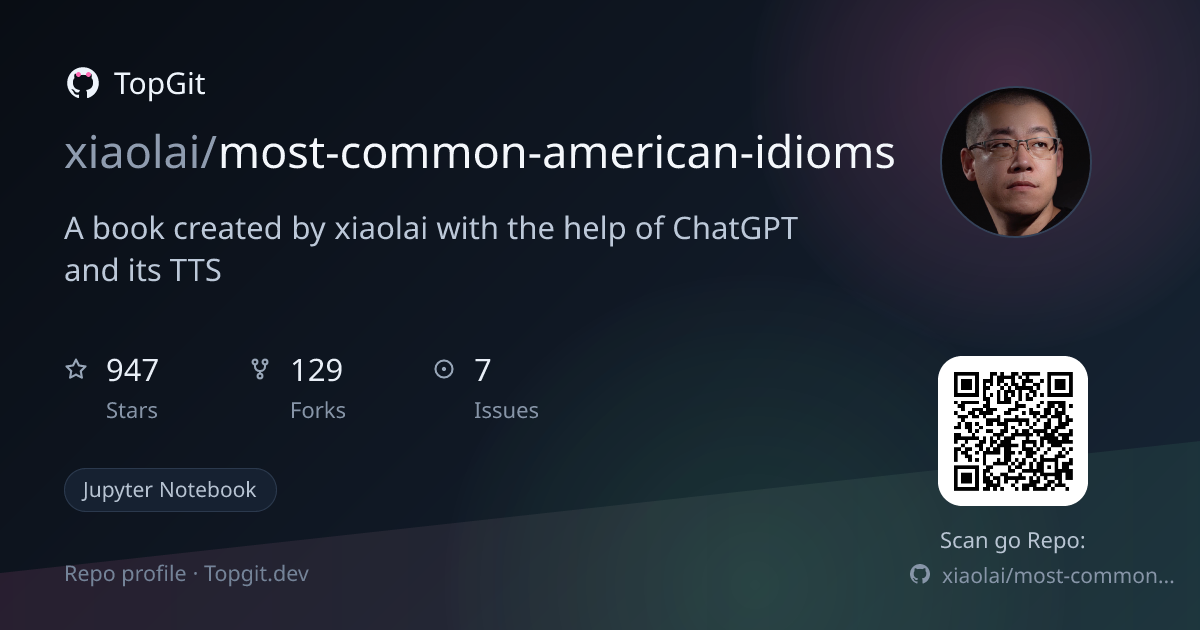TopGit repo profile image for xiaolai/most-common-american-idioms