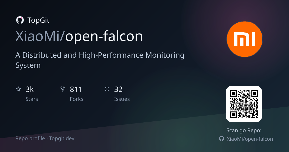 TopGit repo profile image for XiaoMi/open-falcon