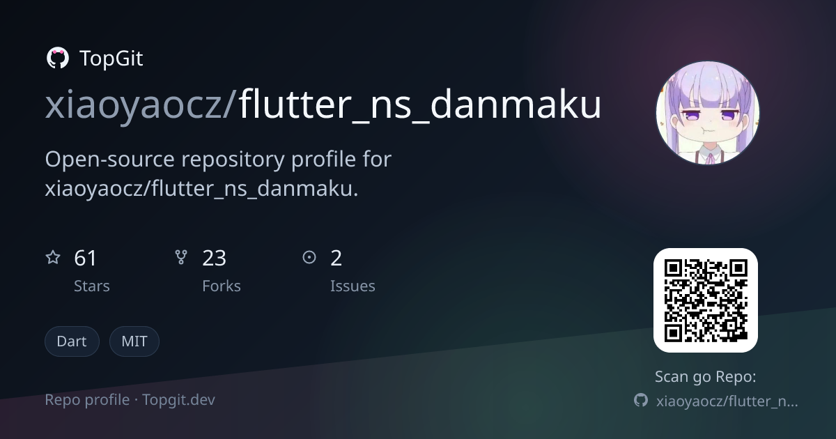 TopGit repo profile image for xiaoyaocz/flutter_ns_danmaku