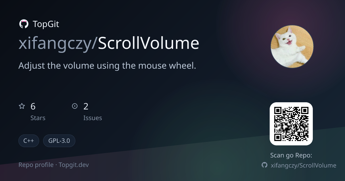 TopGit repo profile image for xifangczy/ScrollVolume